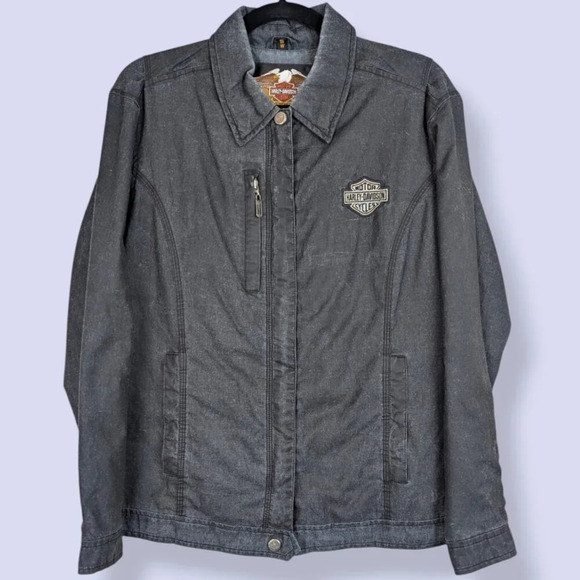 Harley Davidson Distressed Zip Jacket - Picture 5 of 9